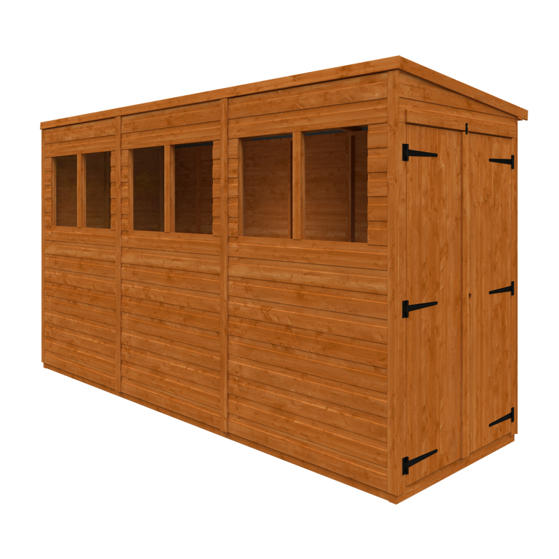 Modular Double Door Shiplap Timber Pent Shed