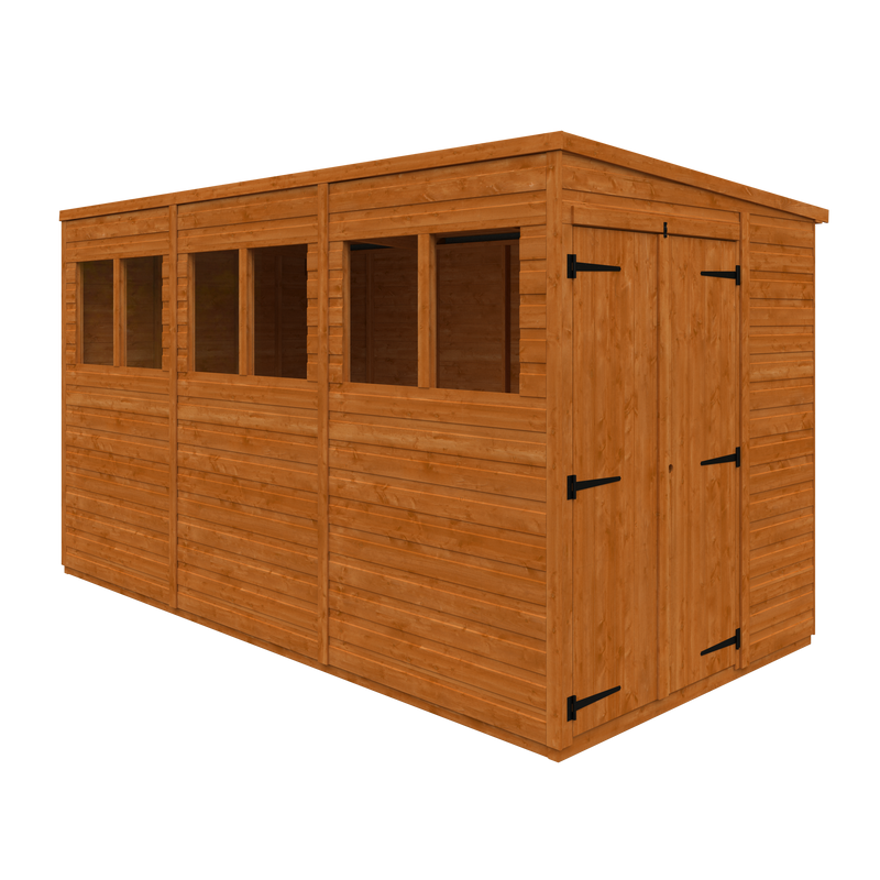 Modular Double Door Shiplap Timber Pent Shed