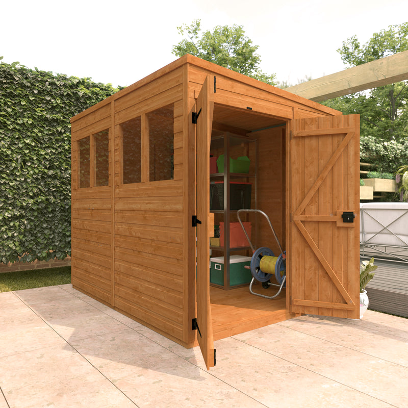 Modular Double Door Shiplap Timber Pent Shed