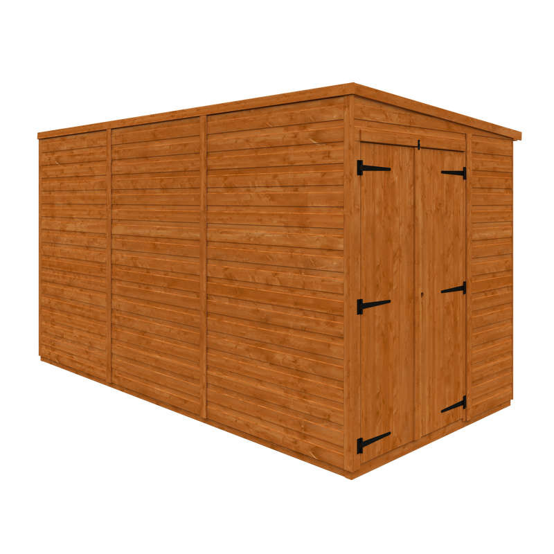 Modular Double Door Windowless Shiplap Timber Pent Shed