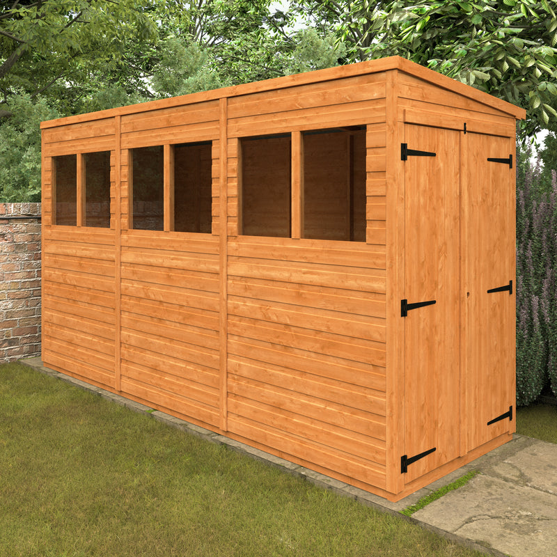 Modular Double Door Shiplap Timber Pent Shed