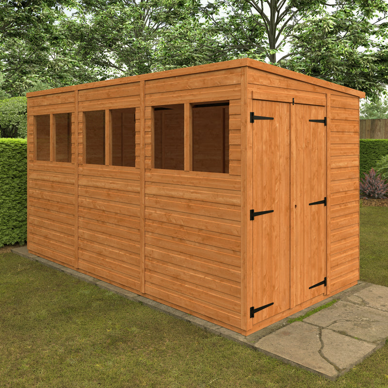 Modular Double Door Shiplap Timber Pent Shed