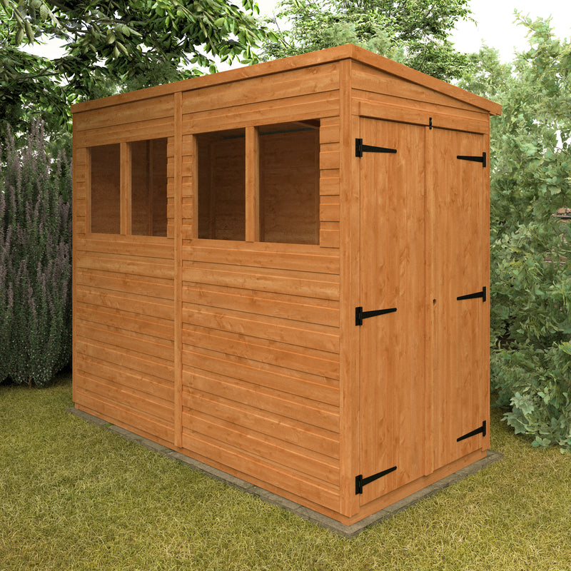 Modular Double Door Windowless Shiplap Timber Pent Shed