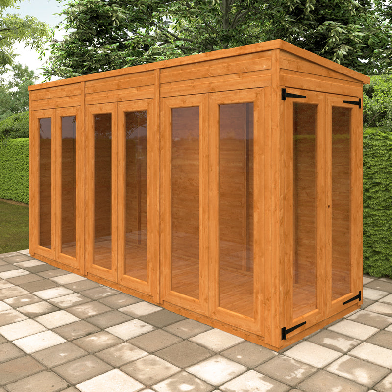 Modular Shiplap Timber Pent Full Pane Summerhouse