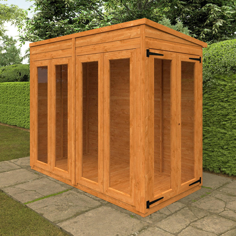 Modular Shiplap Timber Pent Full Pane Summerhouse