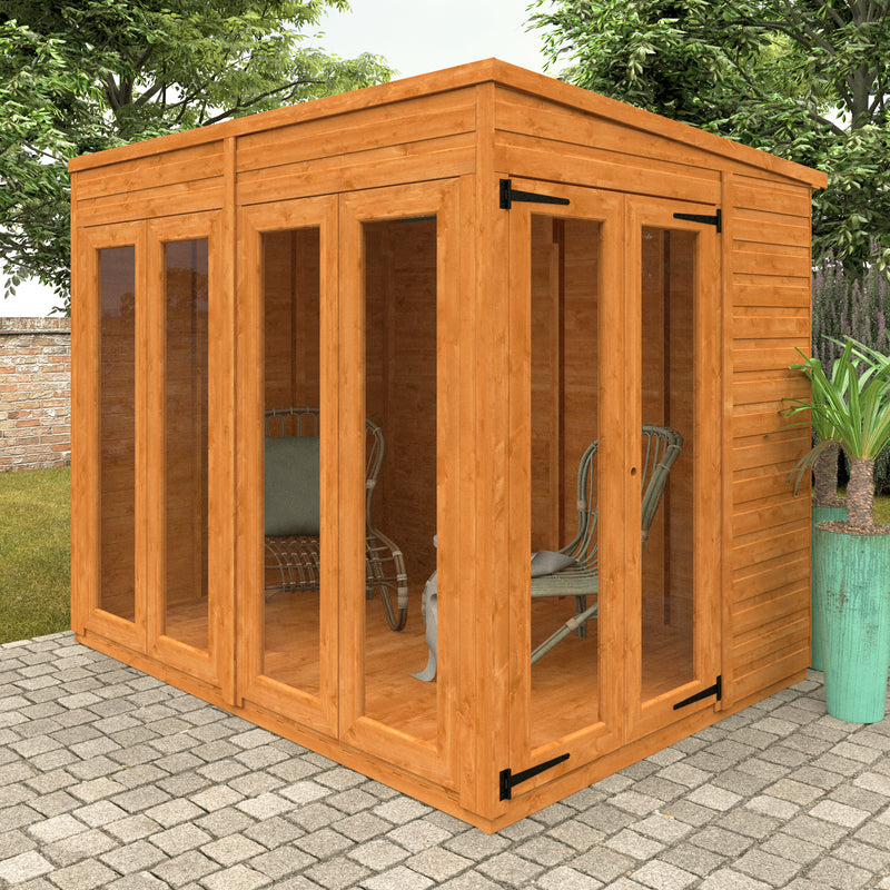 Modular Shiplap Timber Pent Full Pane Summerhouse